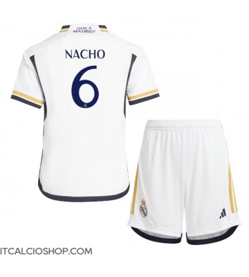 Real Madrid Nacho #6 Prima Maglia Bambino 2023-24 Manica Corta (+ Pantaloni corti)